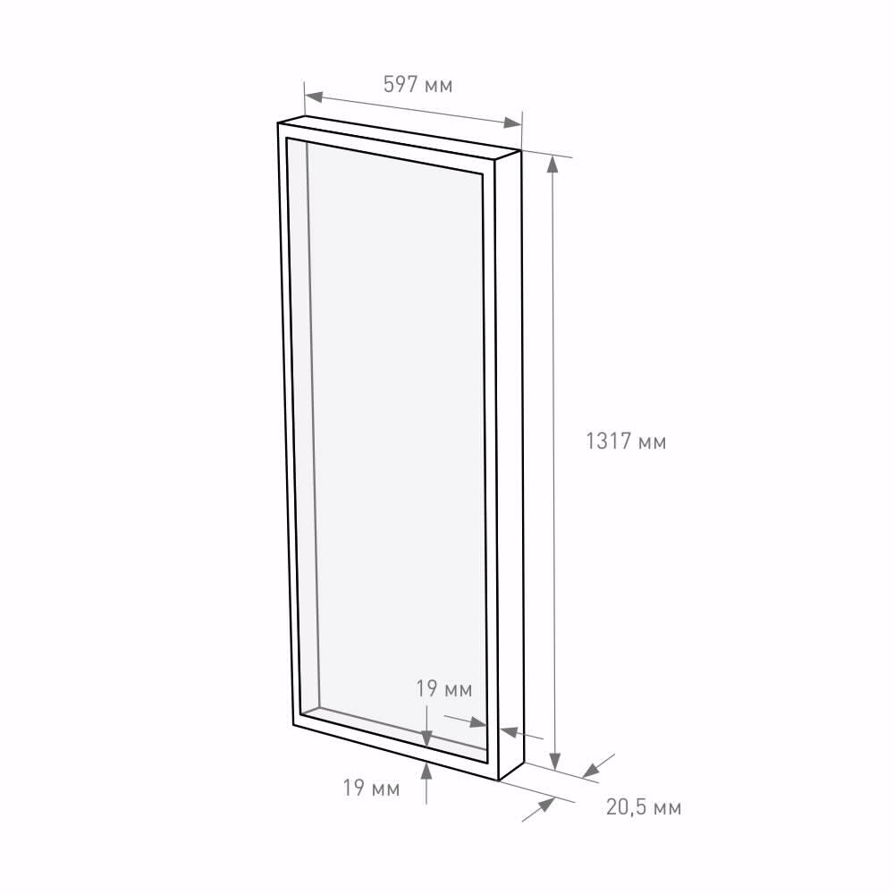 Фасад алюминиевый со стеклом 1317х597 мм Онда Блек