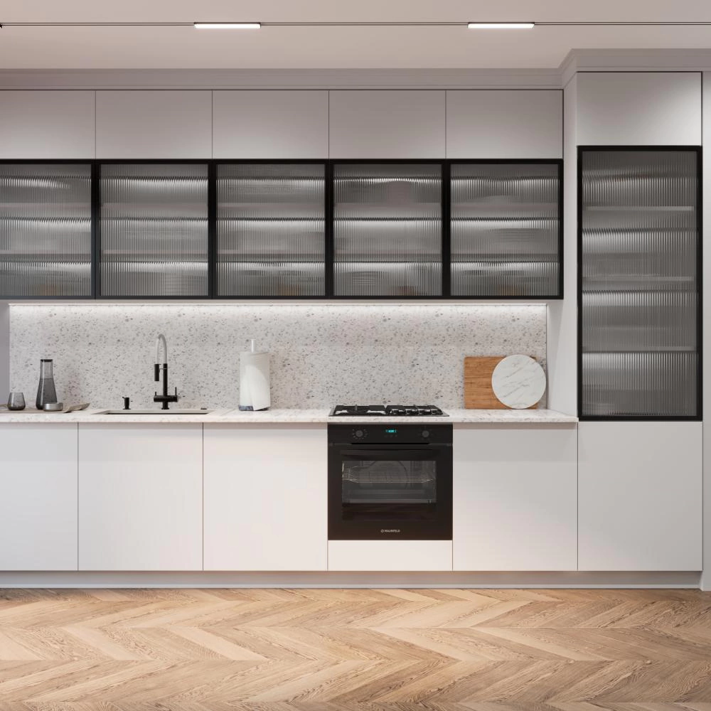 Фасад алюминиевый со стеклом 1317х597 мм Онда Блек