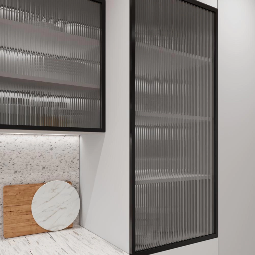 Фасад алюминиевый со стеклом 1317х597 мм Онда Блек