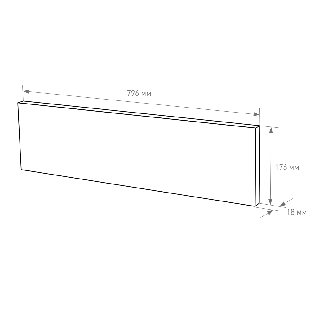 Фасад для выдвижного ящика 176х796 мм Моно Линден
