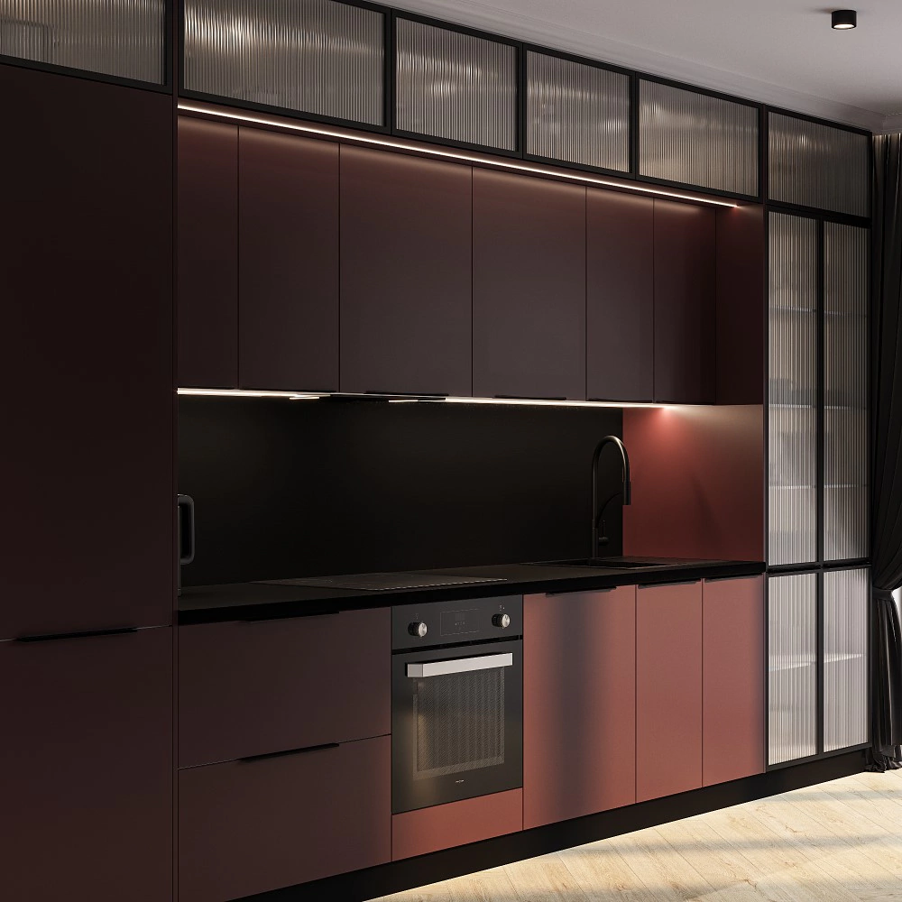 Комплект планок для верхнего углового шкафа 720 Моно Бордо