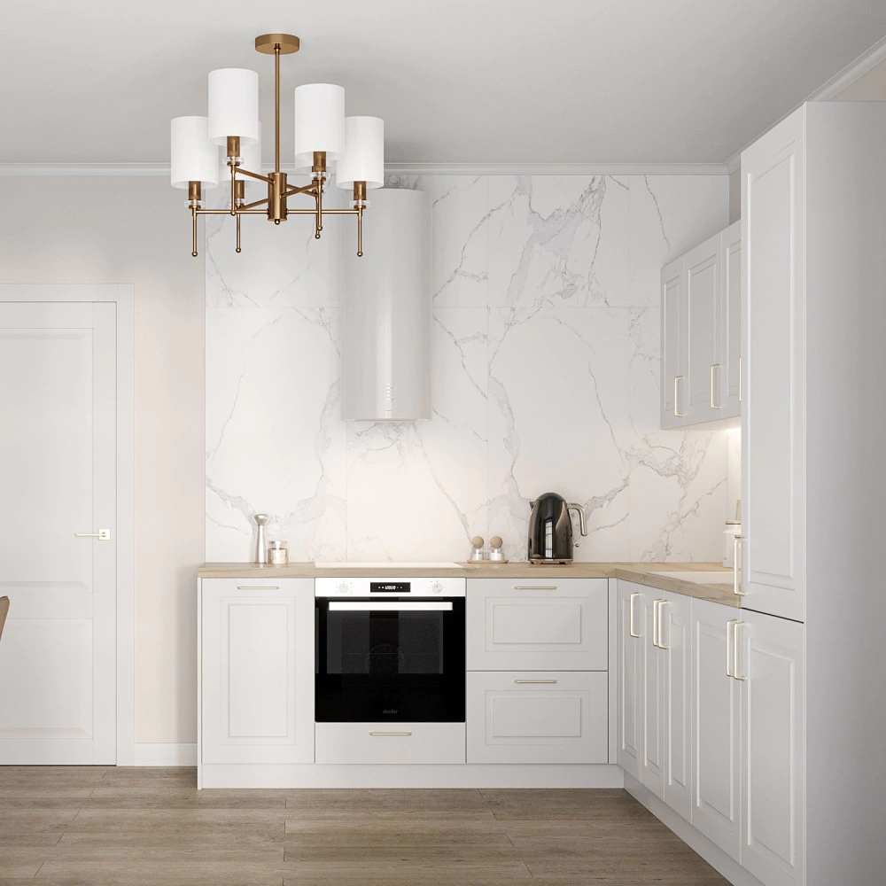 Фасад 916х296 мм Неоклассика Белая