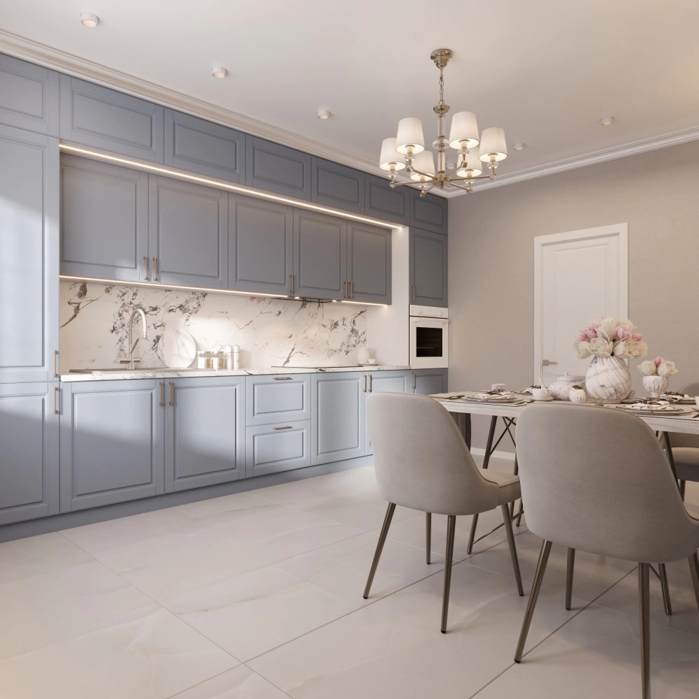 Фасад 1316х596 мм Классика Серо-Голубая