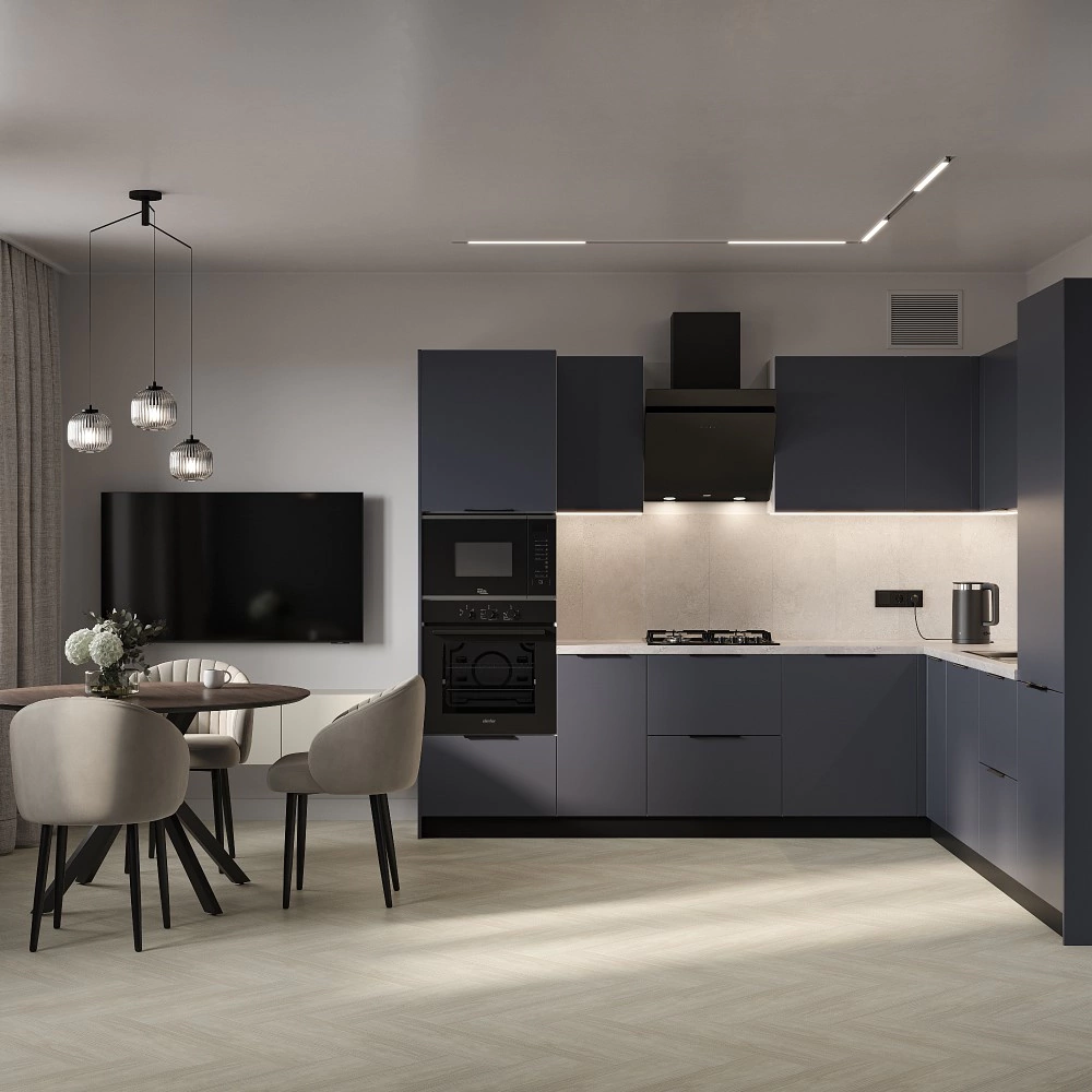 Фасад для выдвижного ящика 356х396 мм Моно матовый синий