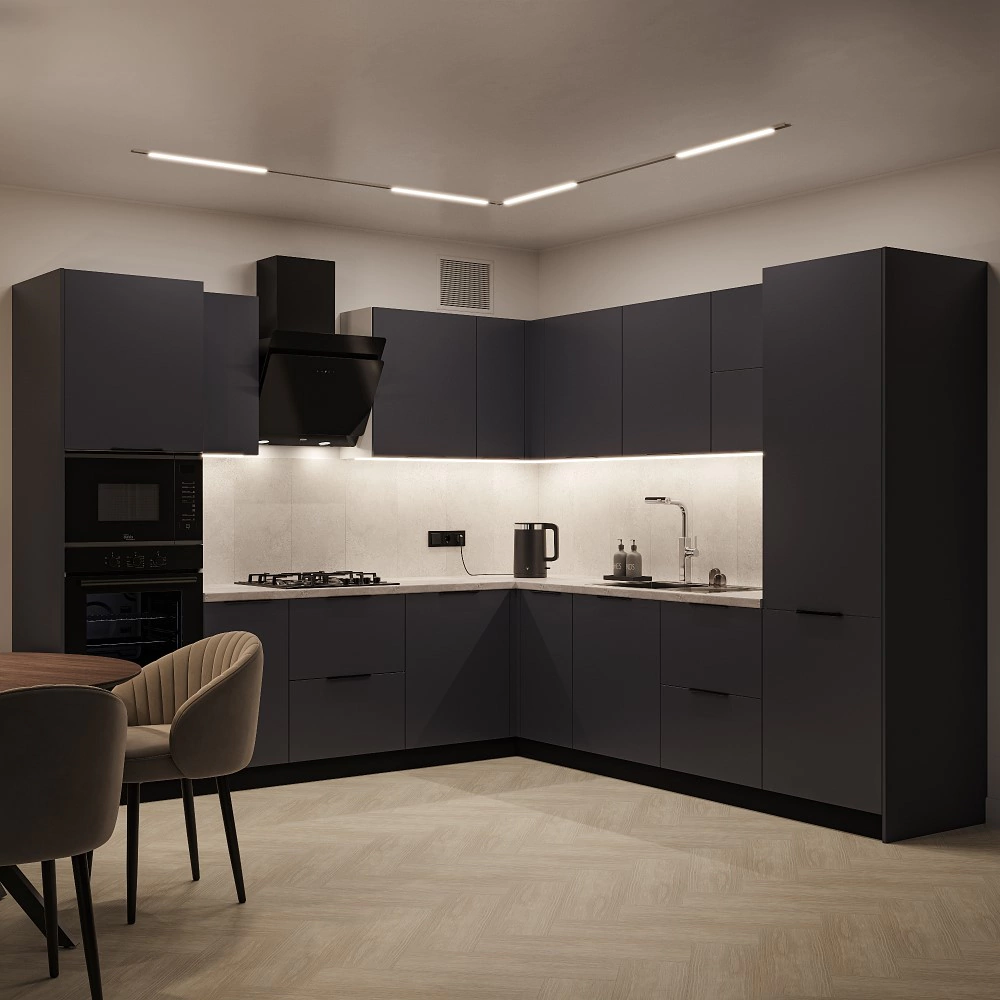 Комплект планок для верхнего углового шкафа 920 Моно матовый синий