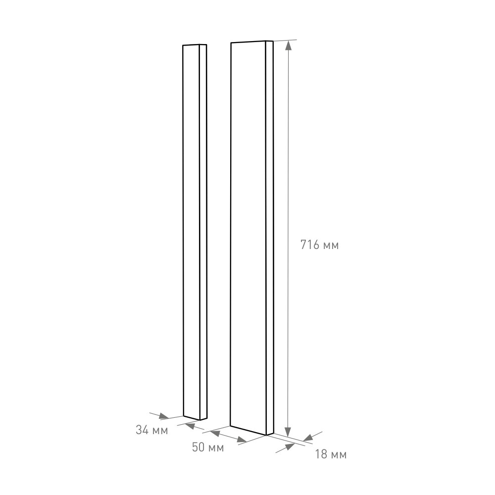 Комплект планок для верхнего углового шкафа 720 Моно матовый синий