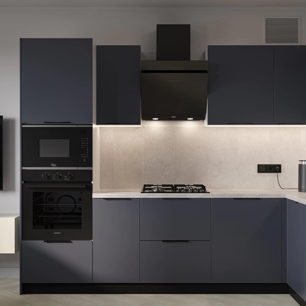 Комплект планок для верхнего углового шкафа 720 Моно матовый синий