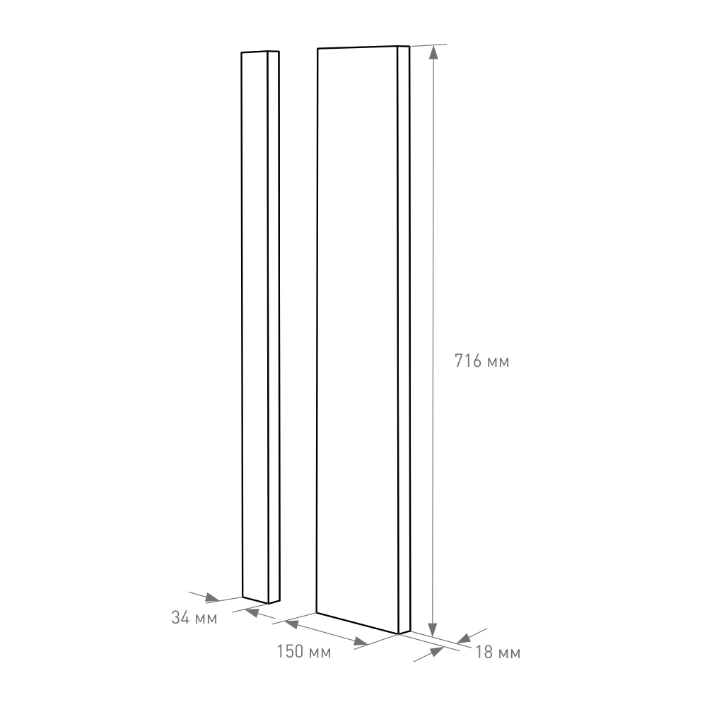 Комплект планок для нижнего углового шкафа 720 Моно матовый синий