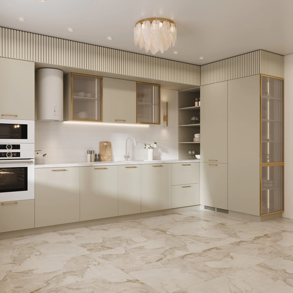 Фасад 716х296 мм Моно матовый крем