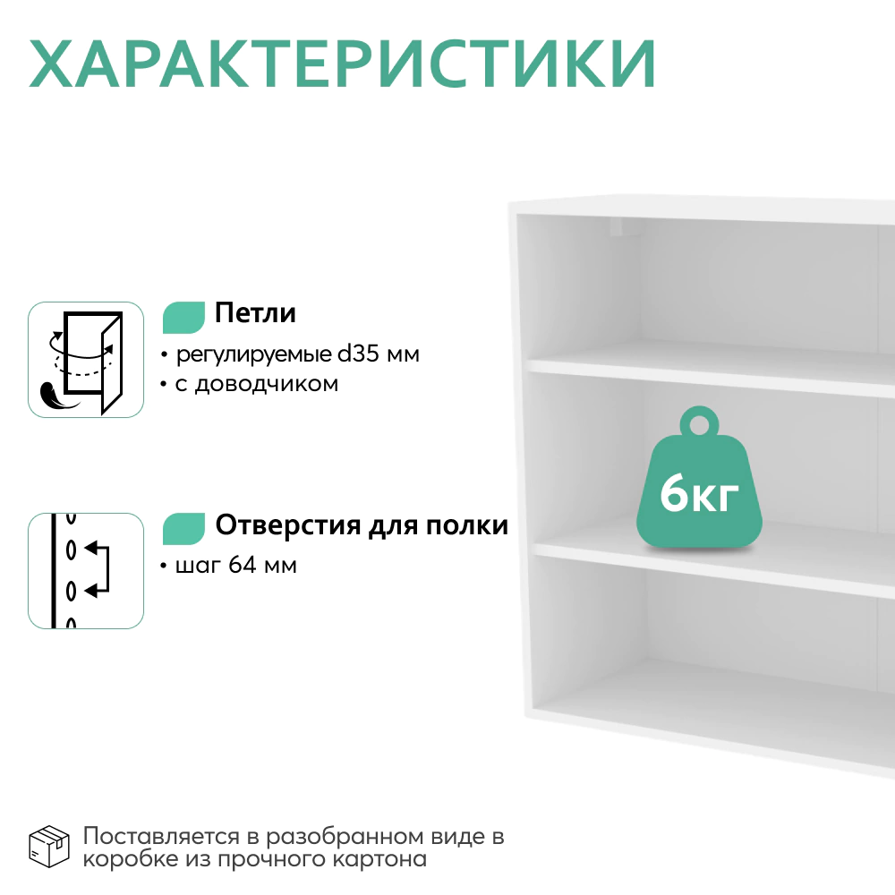 Шкаф навесной KITRO Нева 80 см