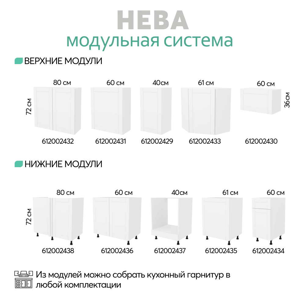 Шкаф навесной KITRO Нева 80 см