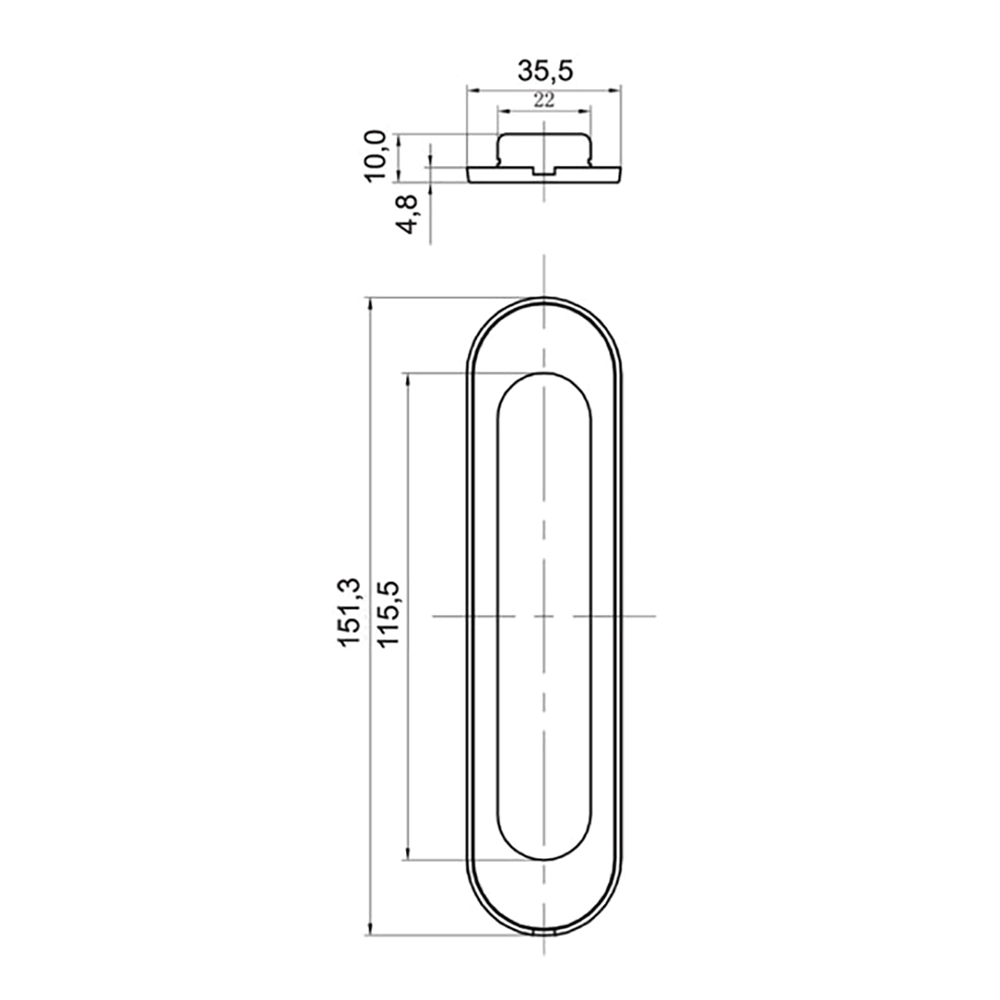 Ручки для раздвижных дверей бронза TIXX 501