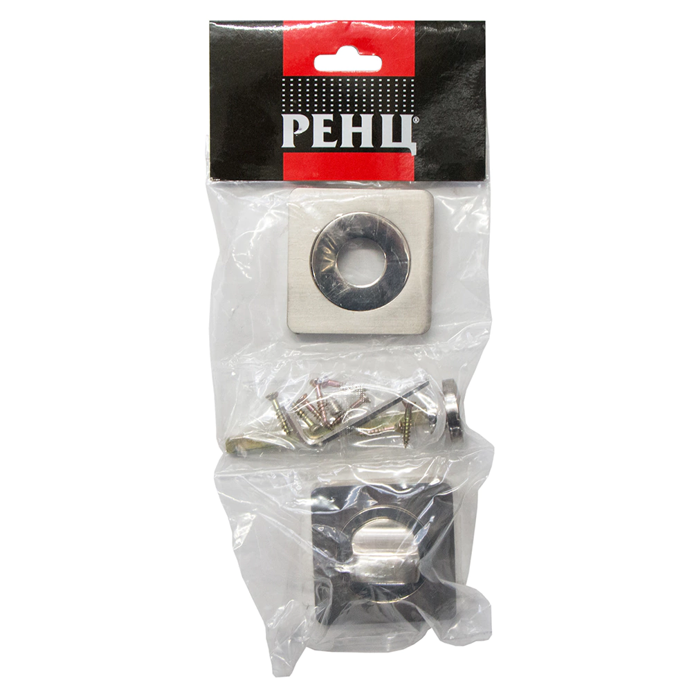 Дверные накладки с заверткой RENZ квадратные матовый никель