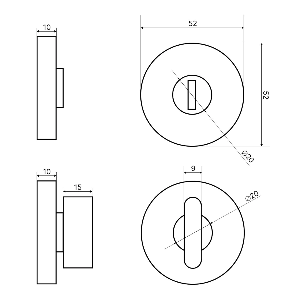 Дверные накладки с заверткой RENZ 06 матовый никель