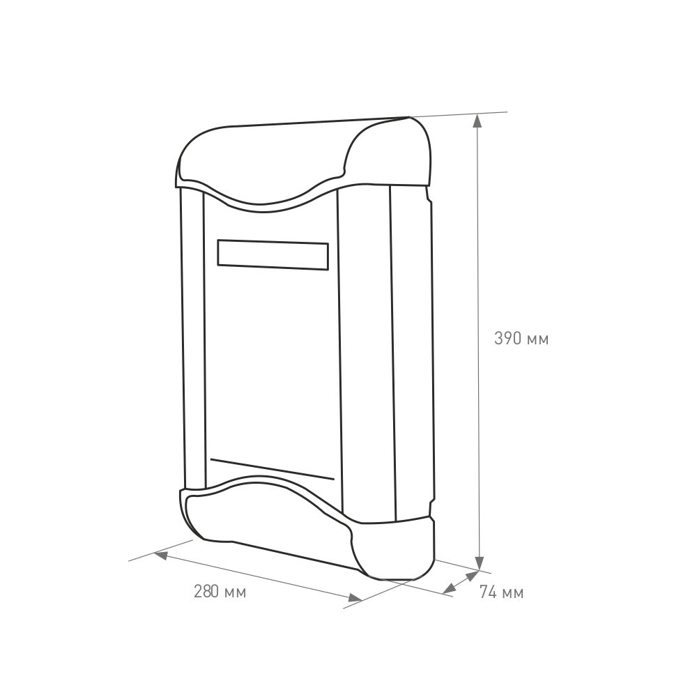 Почтовый ящик Стандарт 390х280х74 мм пластик
