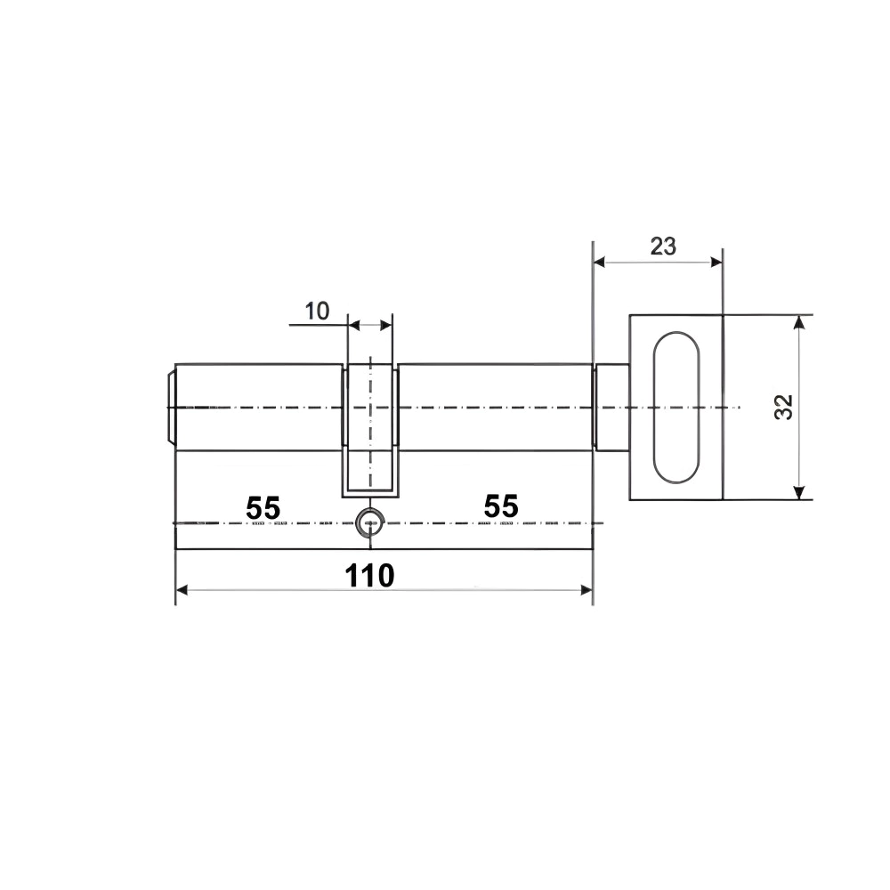 Цилиндр для замка APECS SC-M110 55х55 мм ключ-завертка никель
