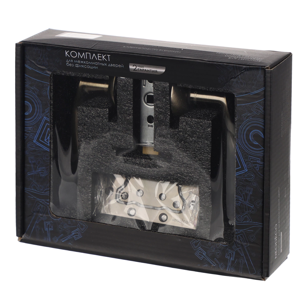 Комплект ручек с защелкой м/о 45 мм NEODECO Petal ES бронза