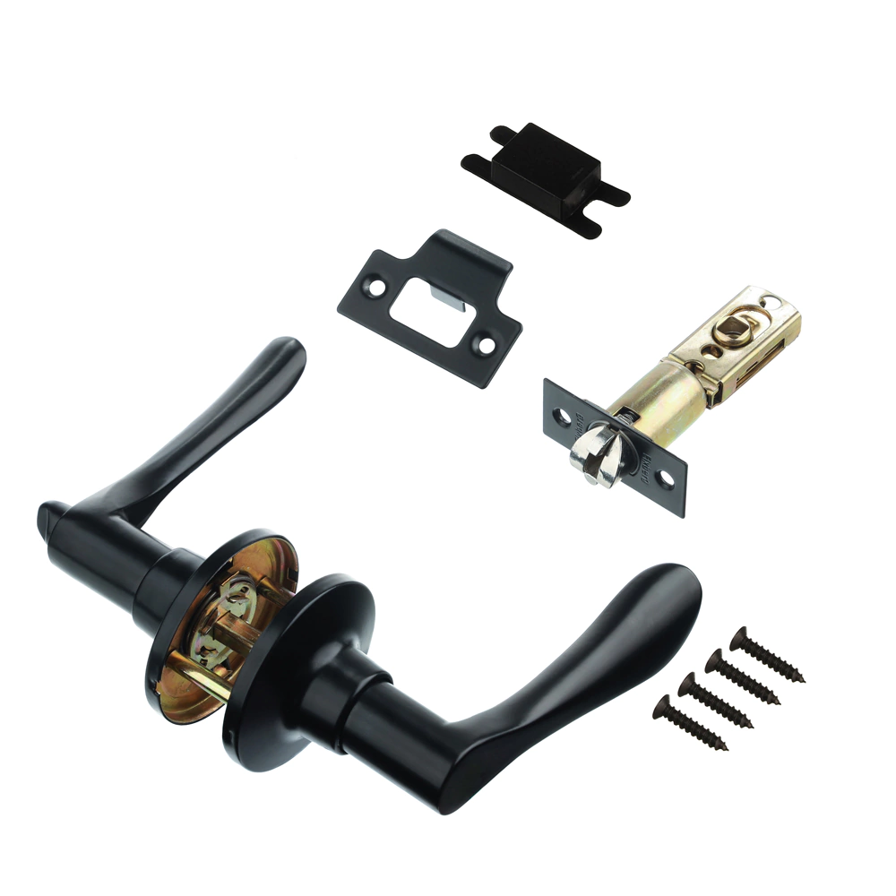 Комплект ручек с защелкой и заверткой FIXBERG 608 черный