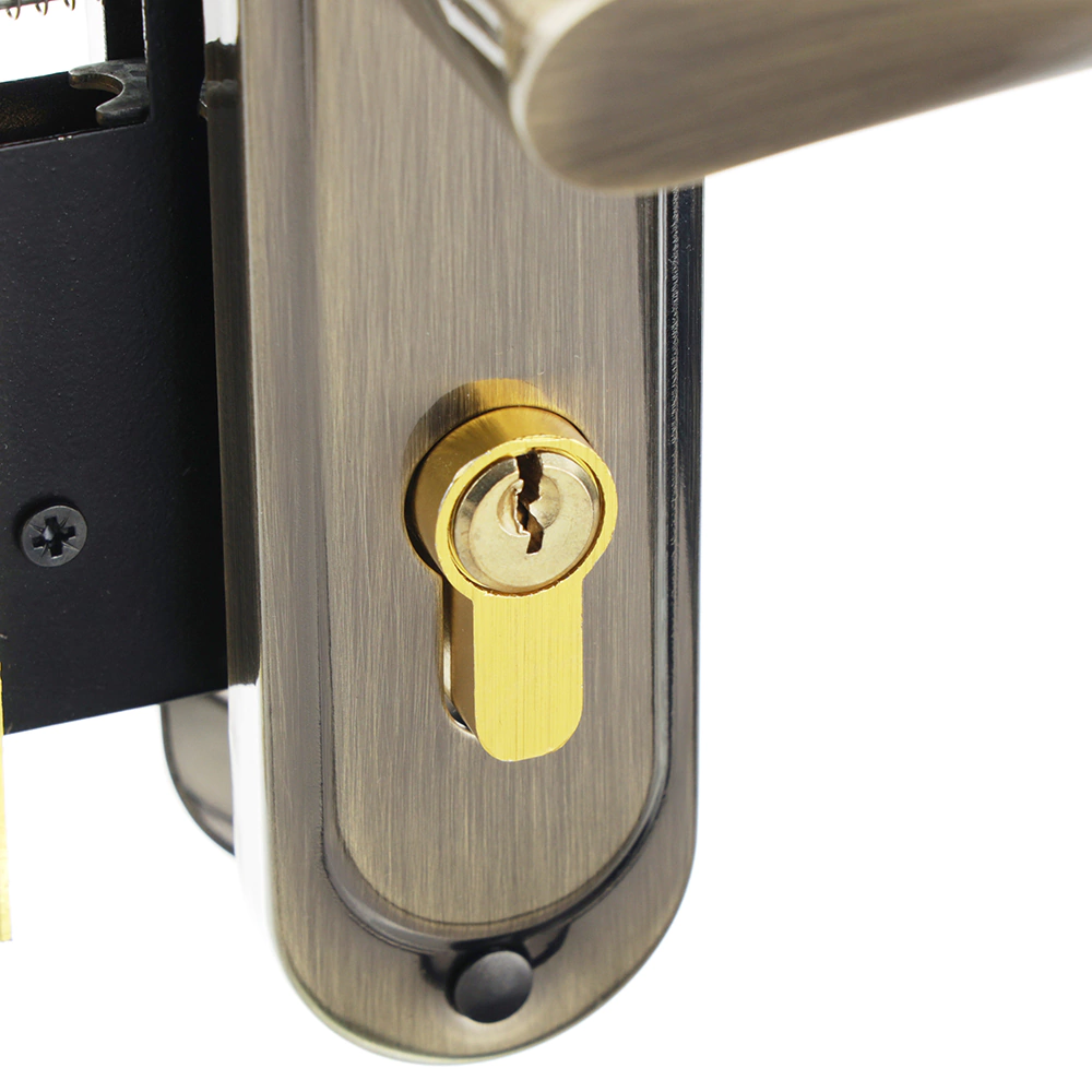 Комплект ручек с замком и цилиндром м/о 50 мм Avers 0823/60AB бронза