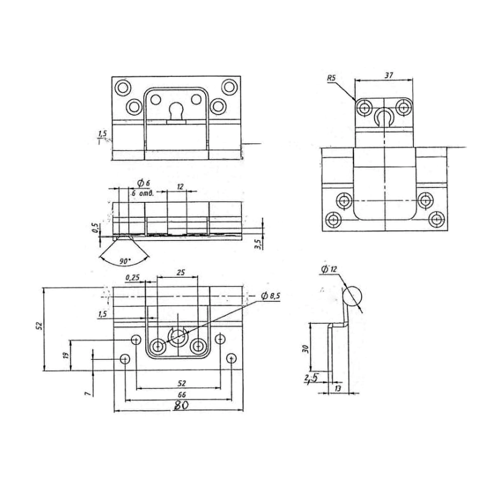 Петля без врезки для дверей с притвором ПНН-80 белая