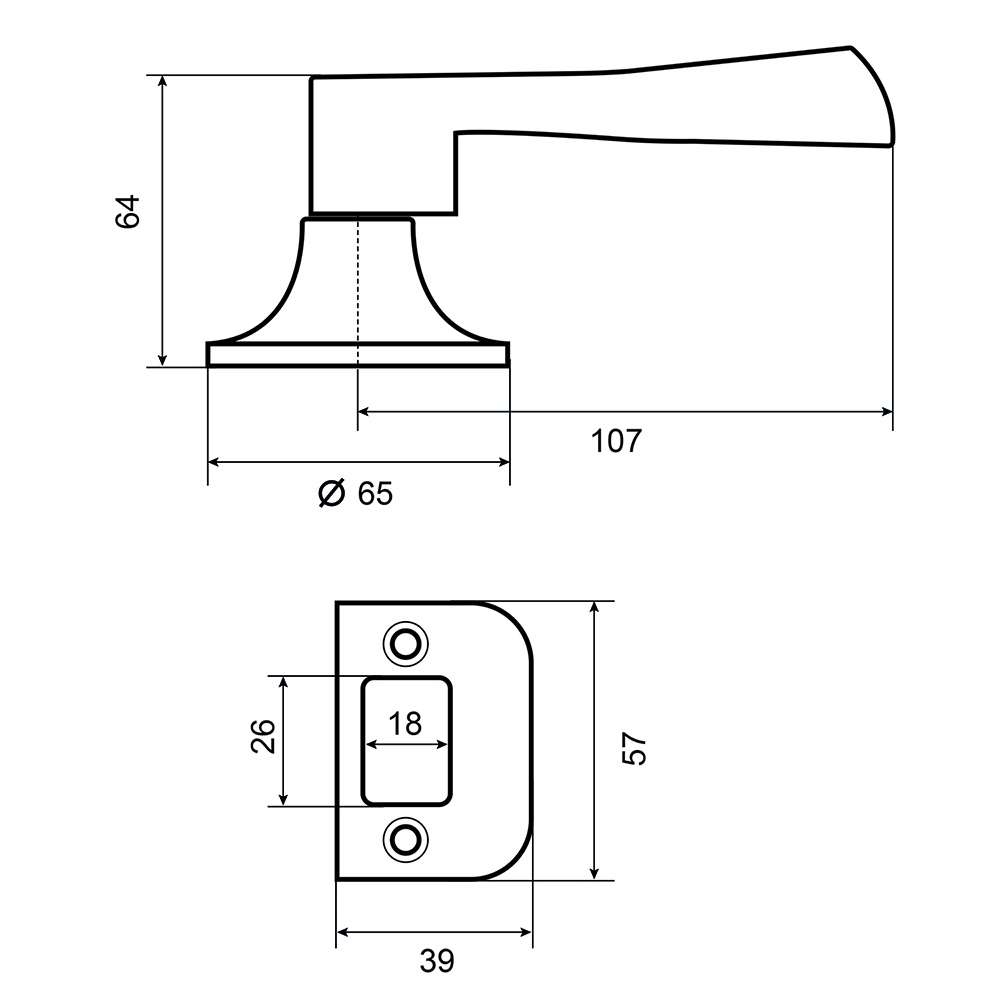 Комплект ручек с защелкой Титан 200 золото