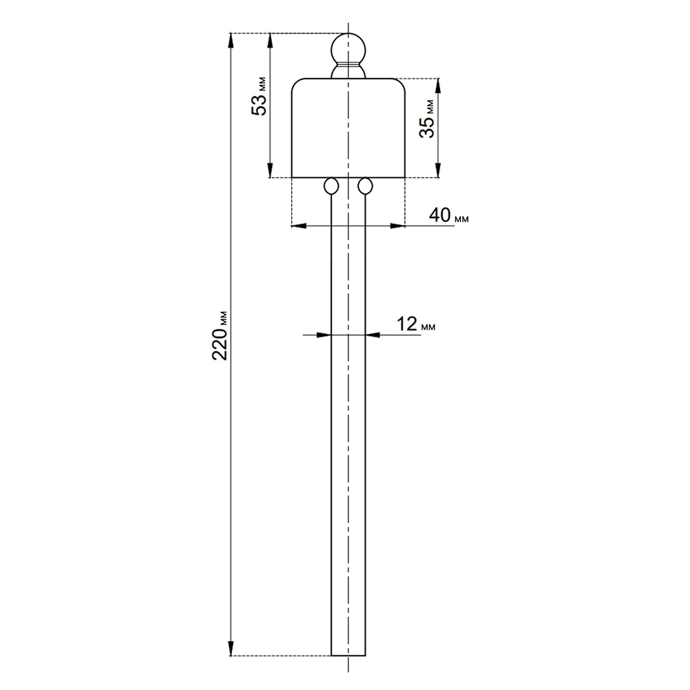 Стопор дверной напольный забивной h220 мм