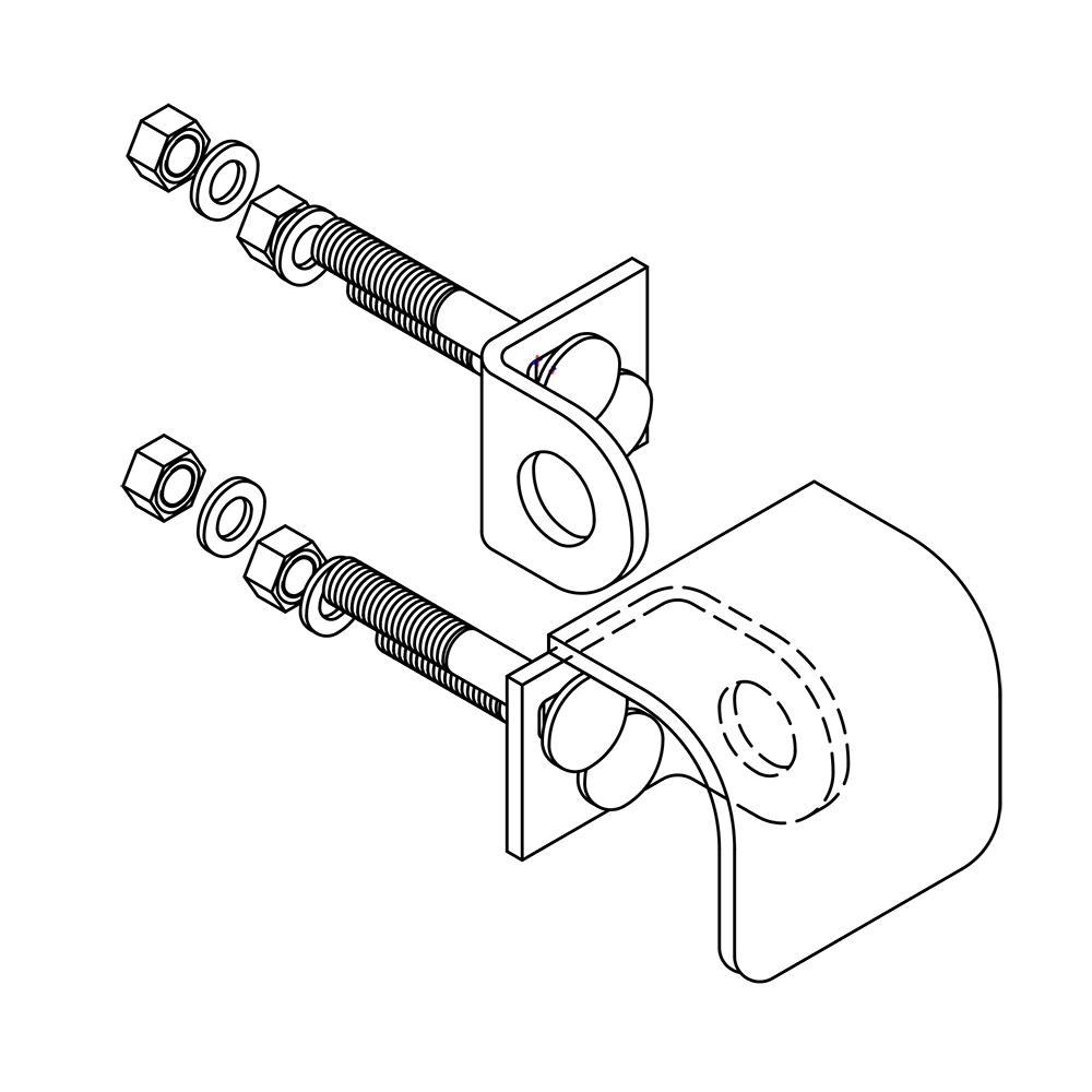 Проушина противосъемная 92х59 мм d20 мм левая оцинкованная сталь
