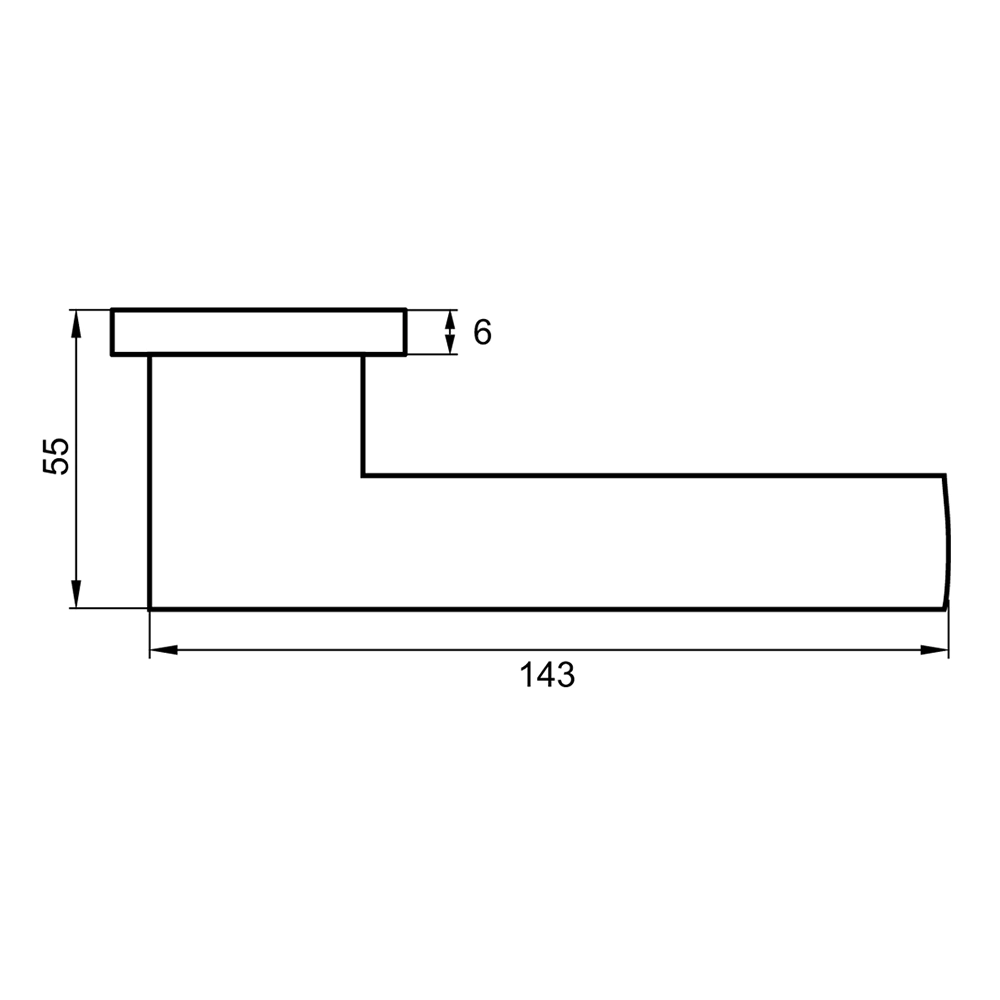 Дверные ручки Puerto Латте 543-03 slim черные