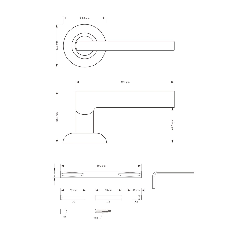 Дверные ручки Lokker Jungle ES хром