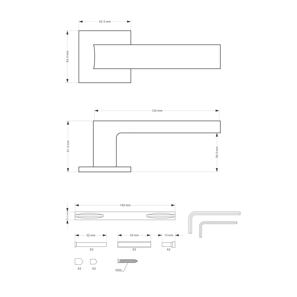 Дверные ручки Lokker Mandarin EN черный никель