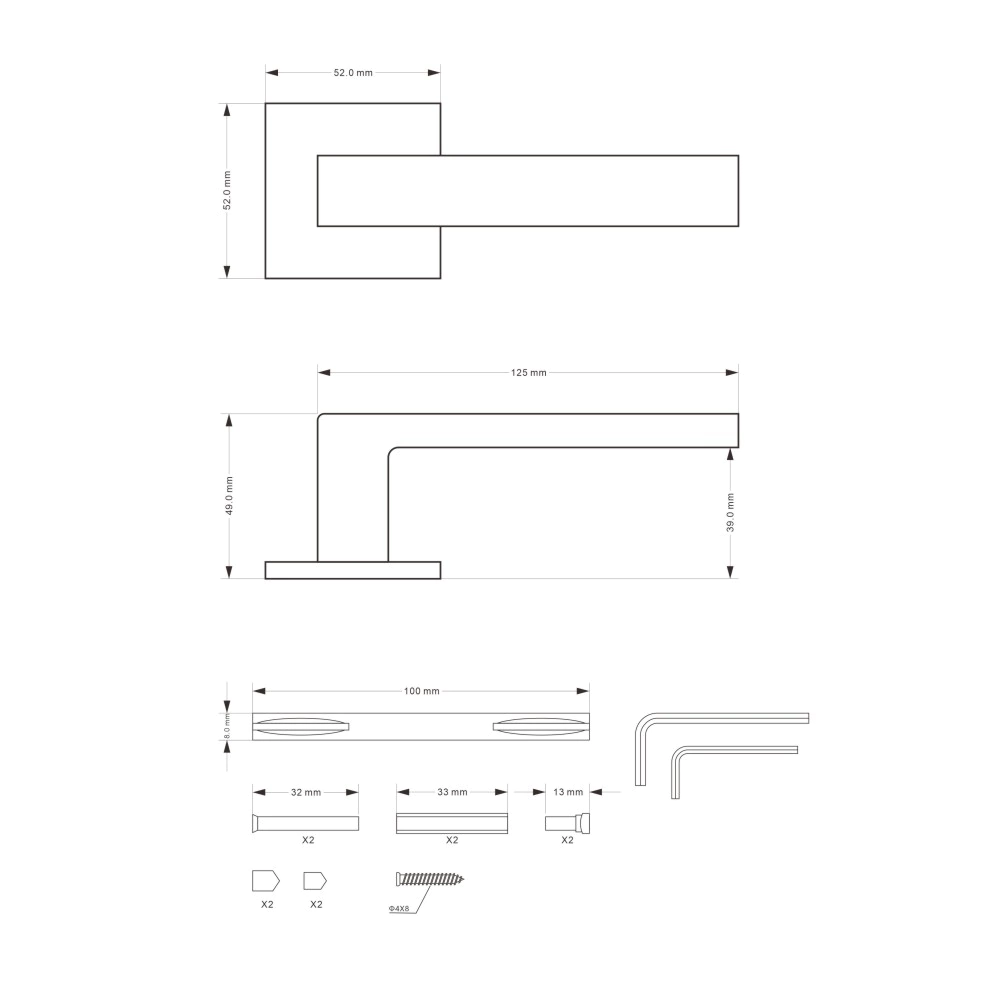Дверные ручки Lokker Lake EN черный никель