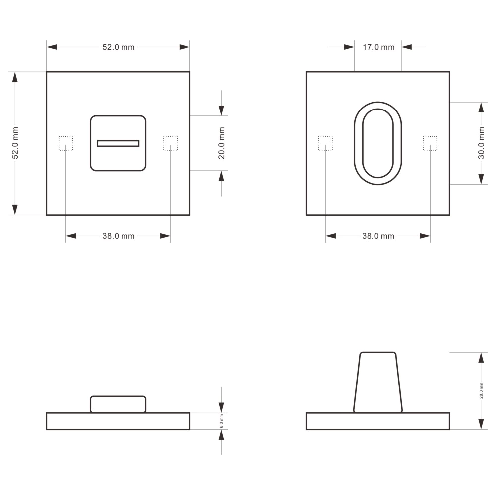 Дверные накладки с заверткой Lokker EN черный никель