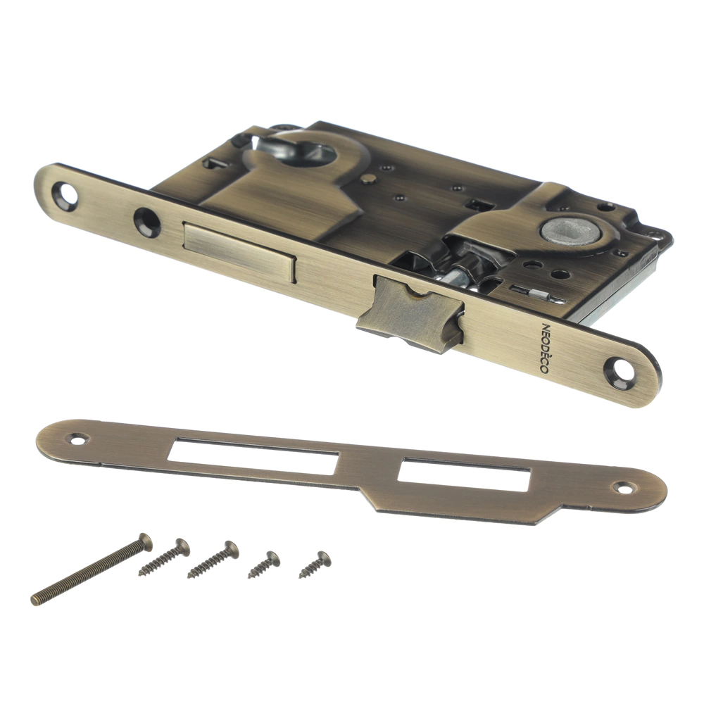 Защелка межкомнатная под вставку Lokker м/о 85 мм бронза