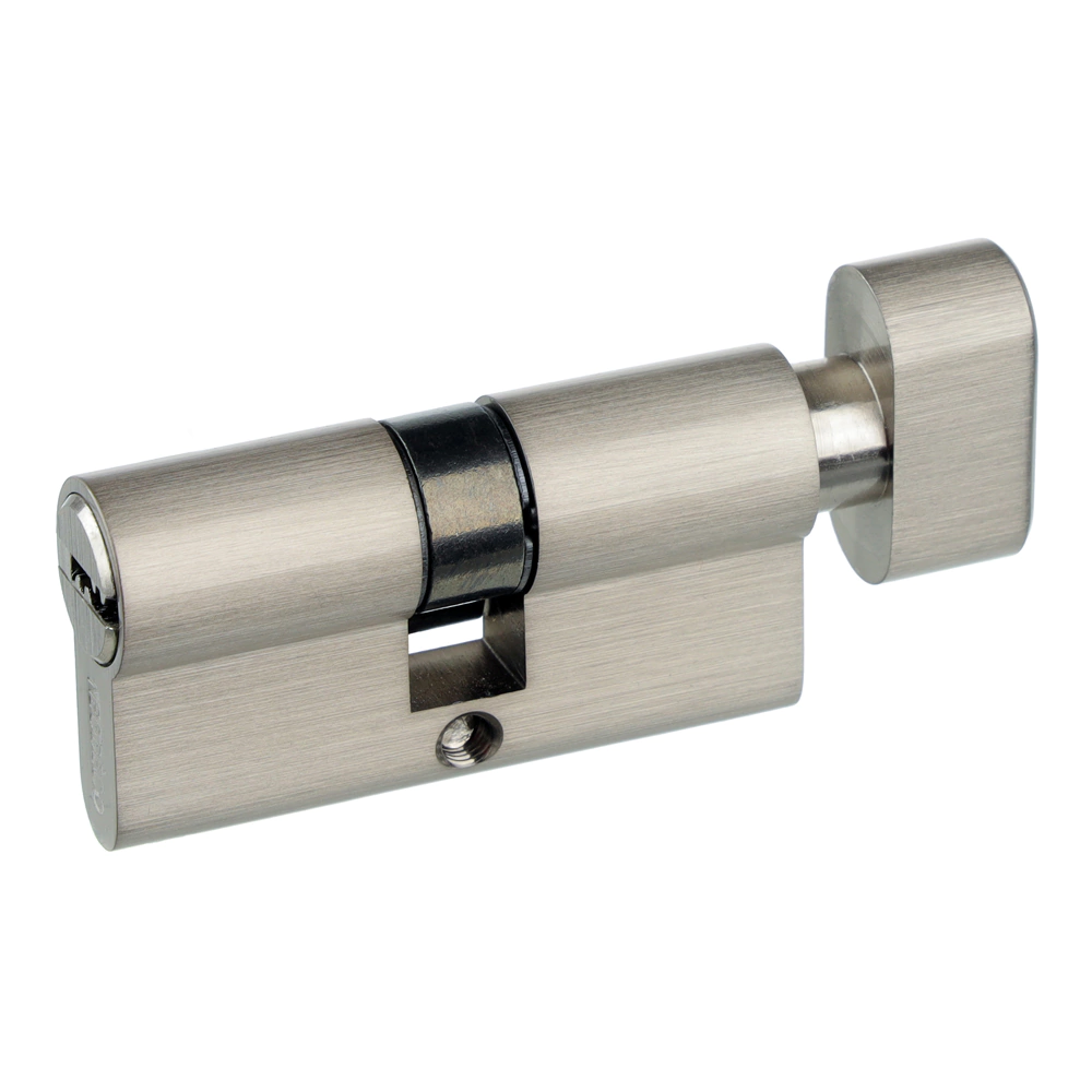 Цилиндр для замка 30х30 мм ключ-завертка Lokker латунь никель