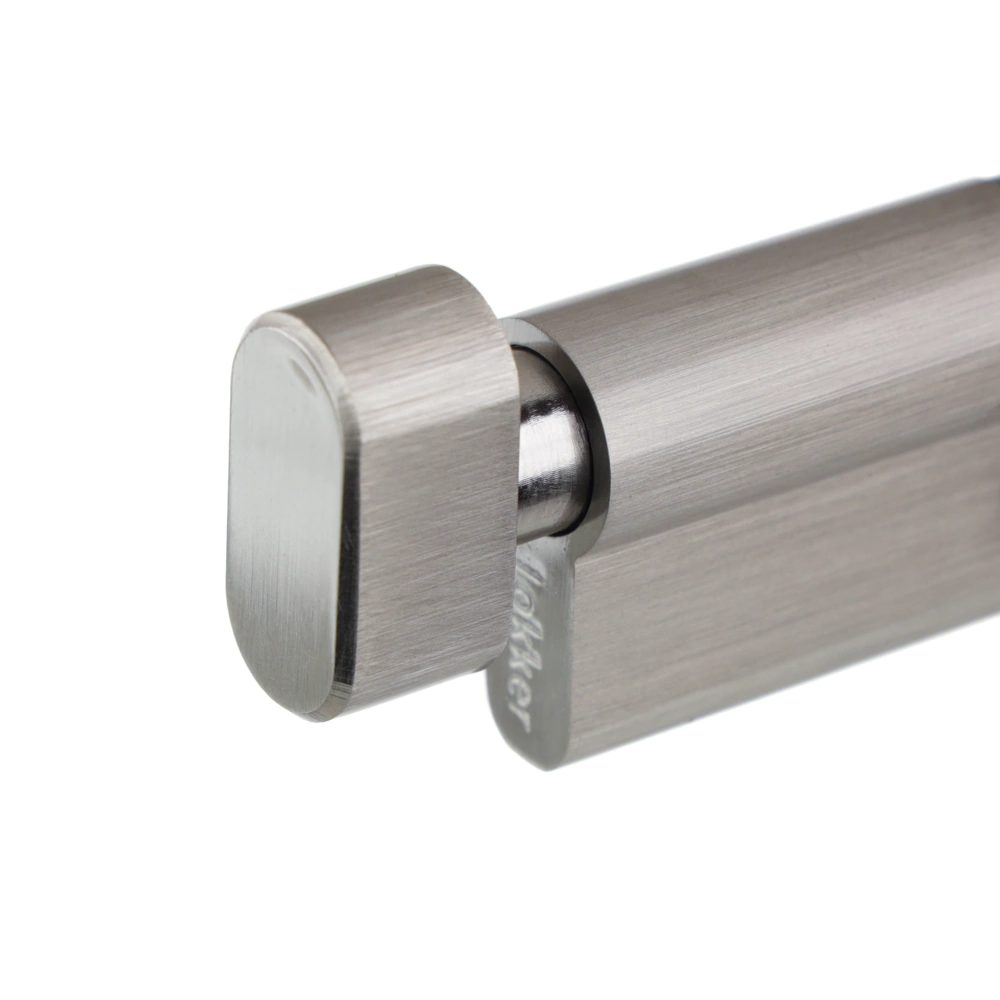 Цилиндр для замка 40х40 мм ключ-завертка Lokker латунь никель