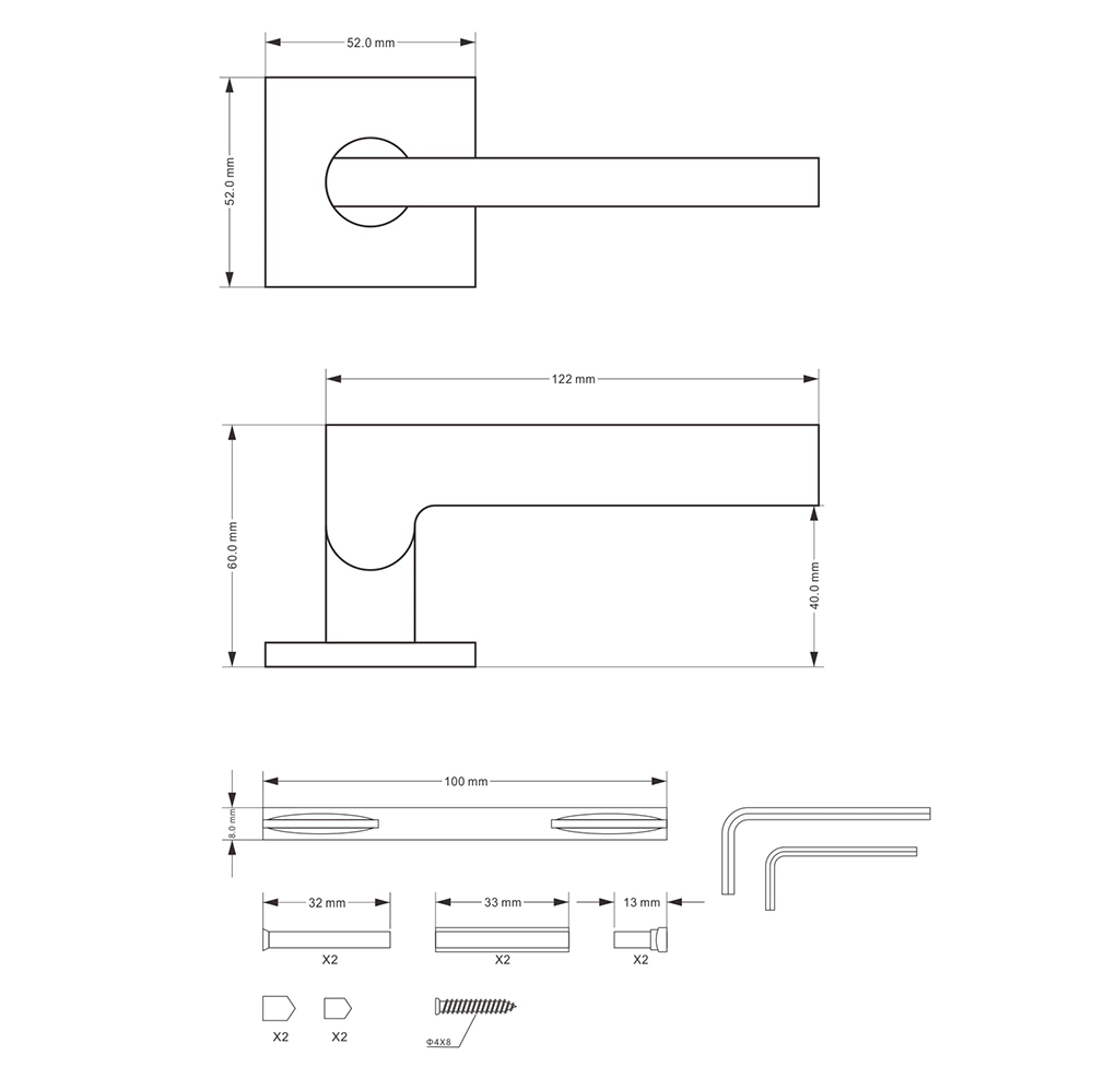 Дверные ручки Lokker Jungle EN черные