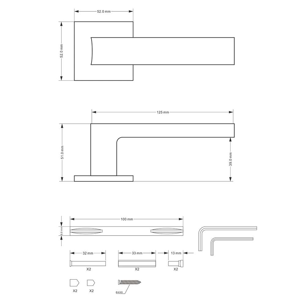 Дверные ручки Lokker Mandarin EN черные