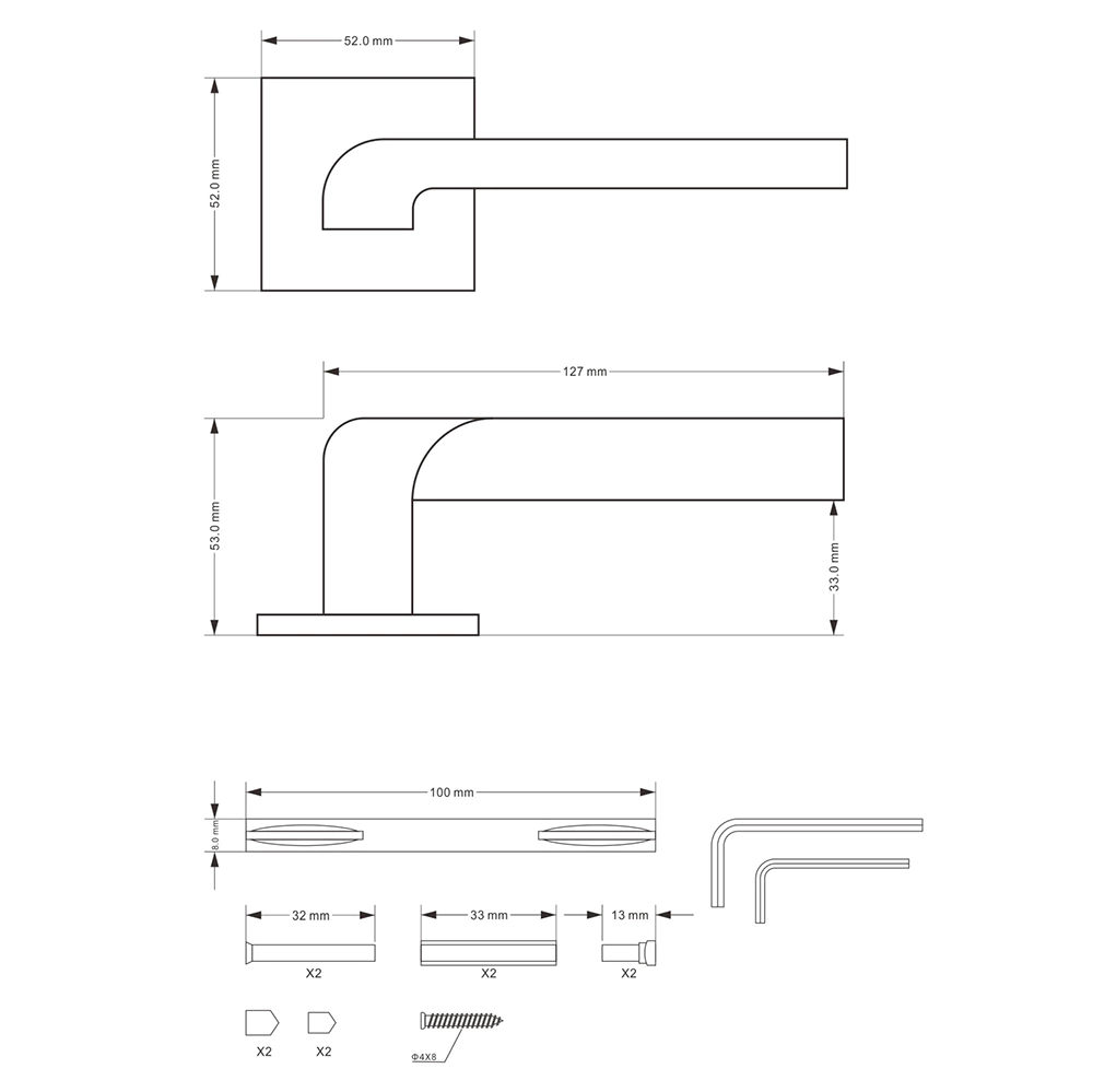 Дверные ручки Lokker Flame EN черные