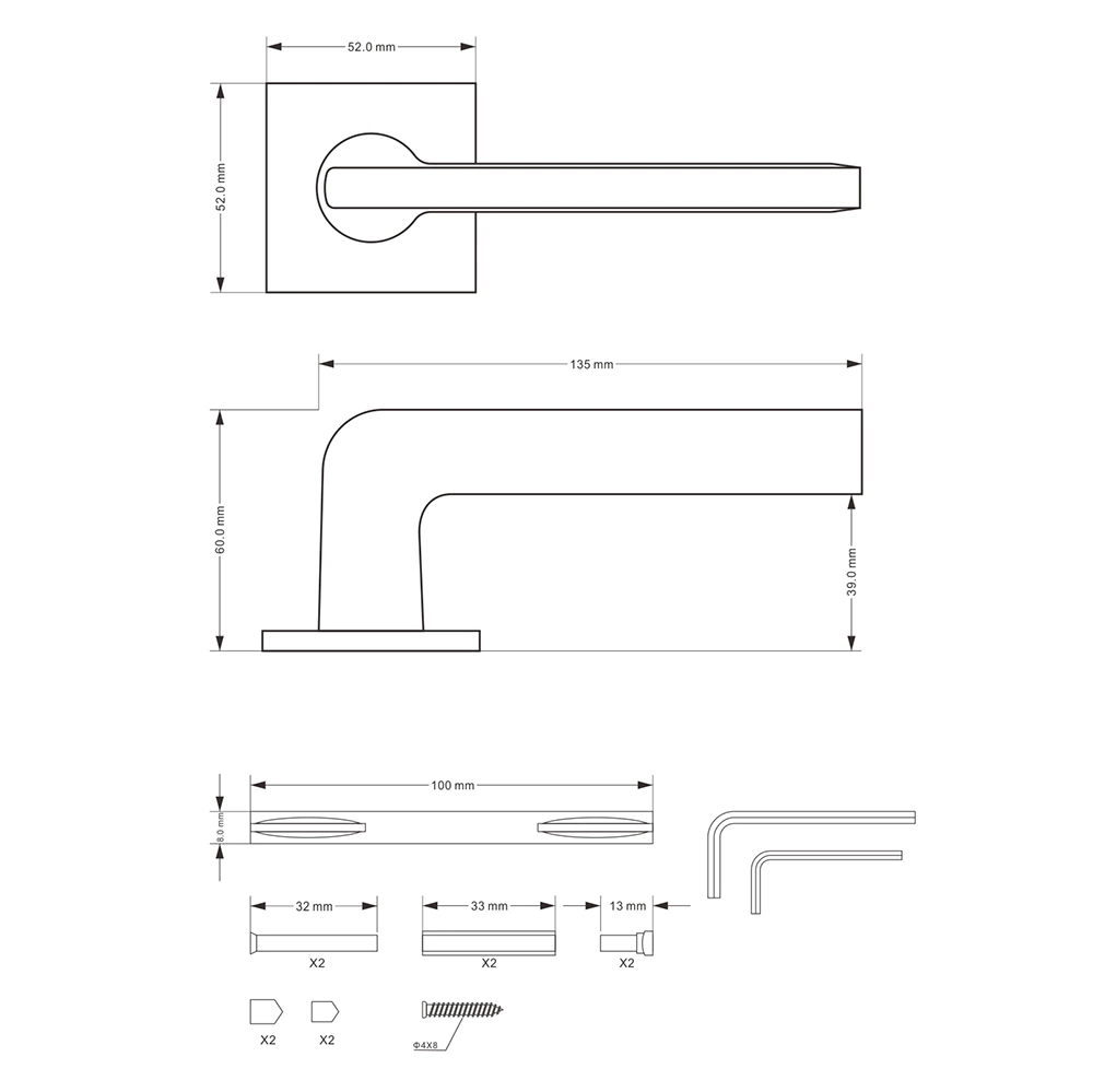 Дверные ручки Lokker Earth EN черные