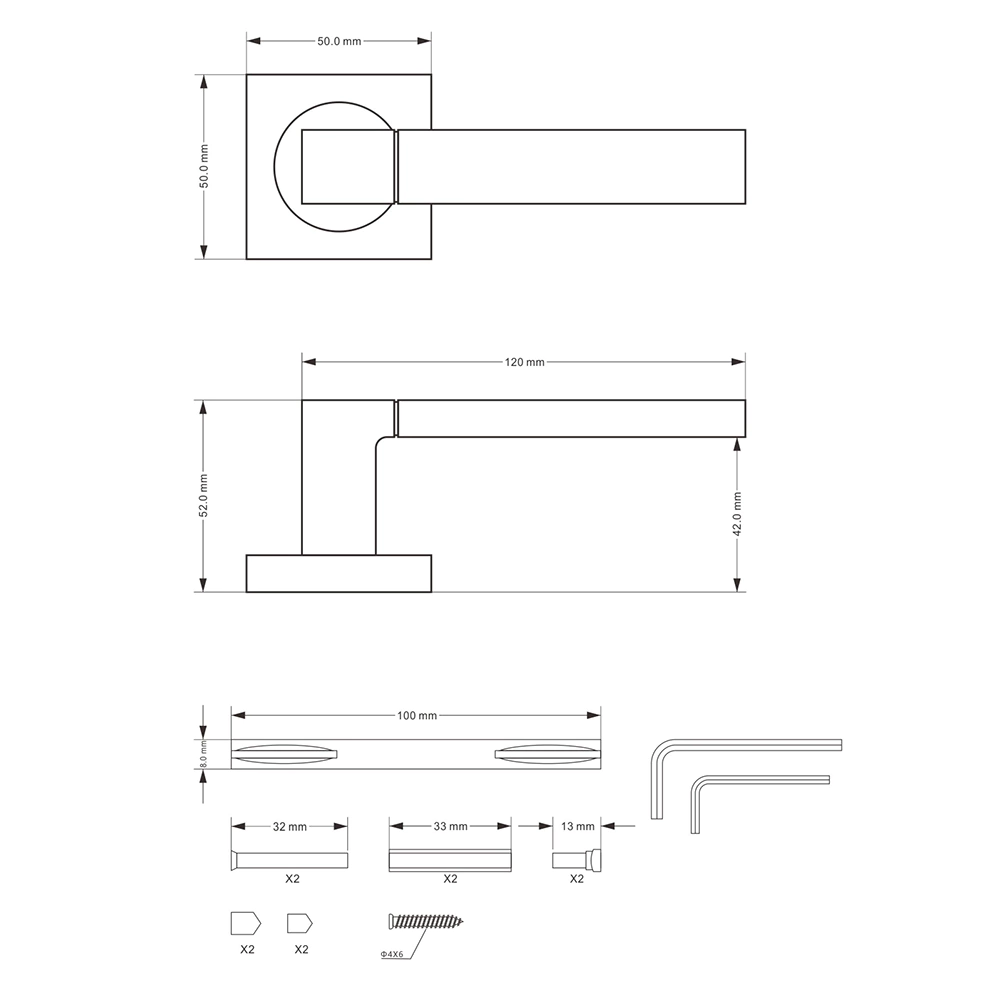 Дверные ручки Lokker Graystone EF никель