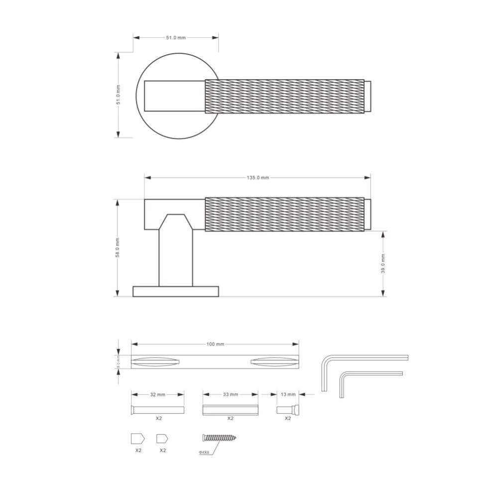 Дверные ручки Lokker Jacaranda EZ сатинированное золото
