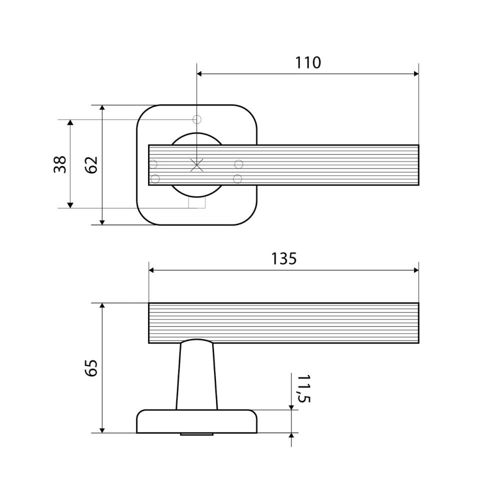 Ручки для входных дверей Булат Форте черные