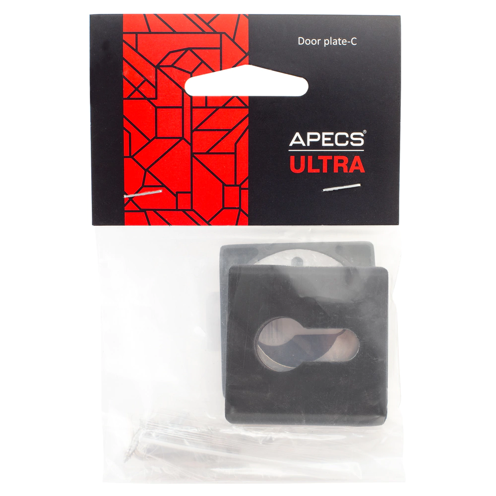 Дверные накладки под цилиндр APECS Ultra DP-C-60-BLM черные
