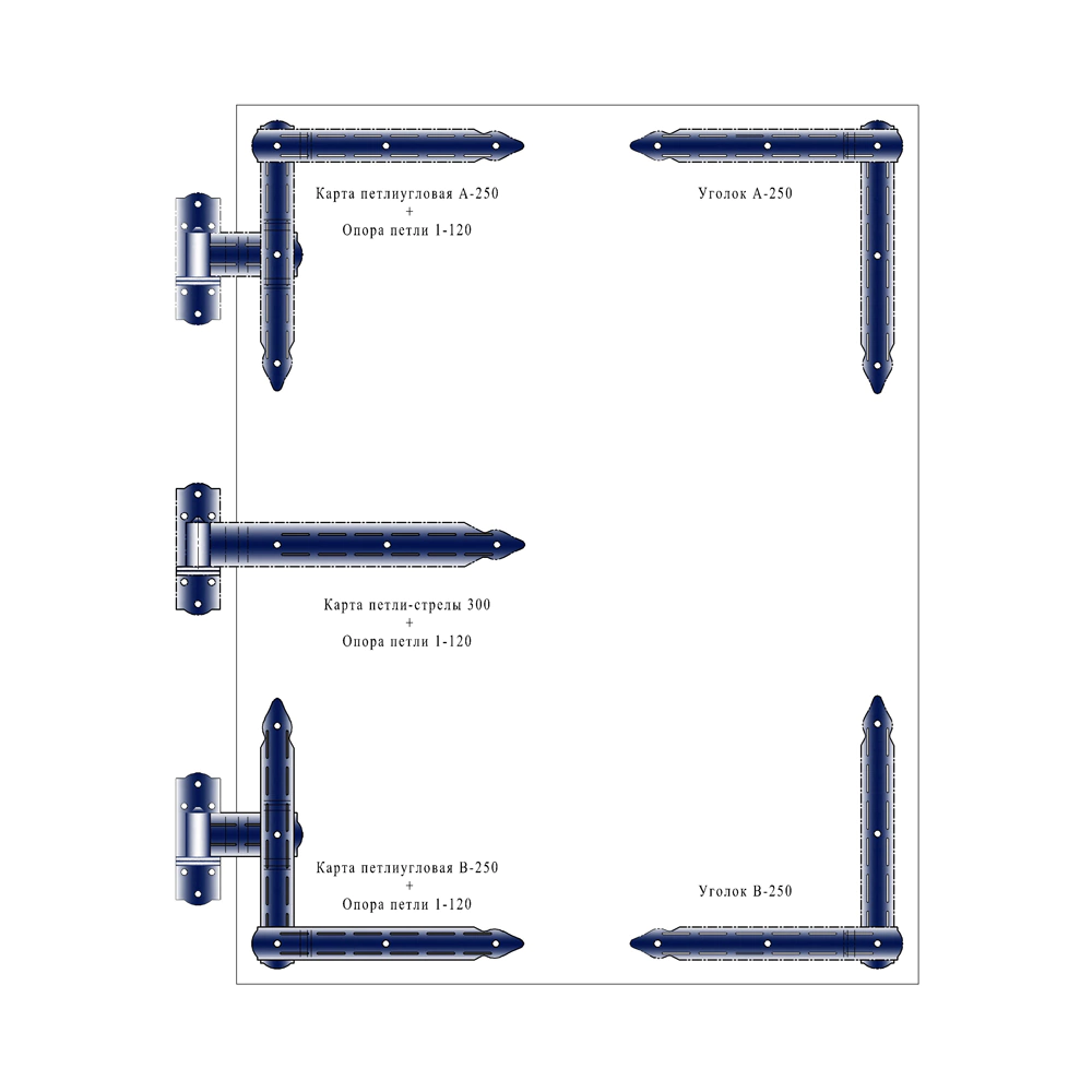 Уголок для калиток и ворот матовый А-250-SP NOEZ черный