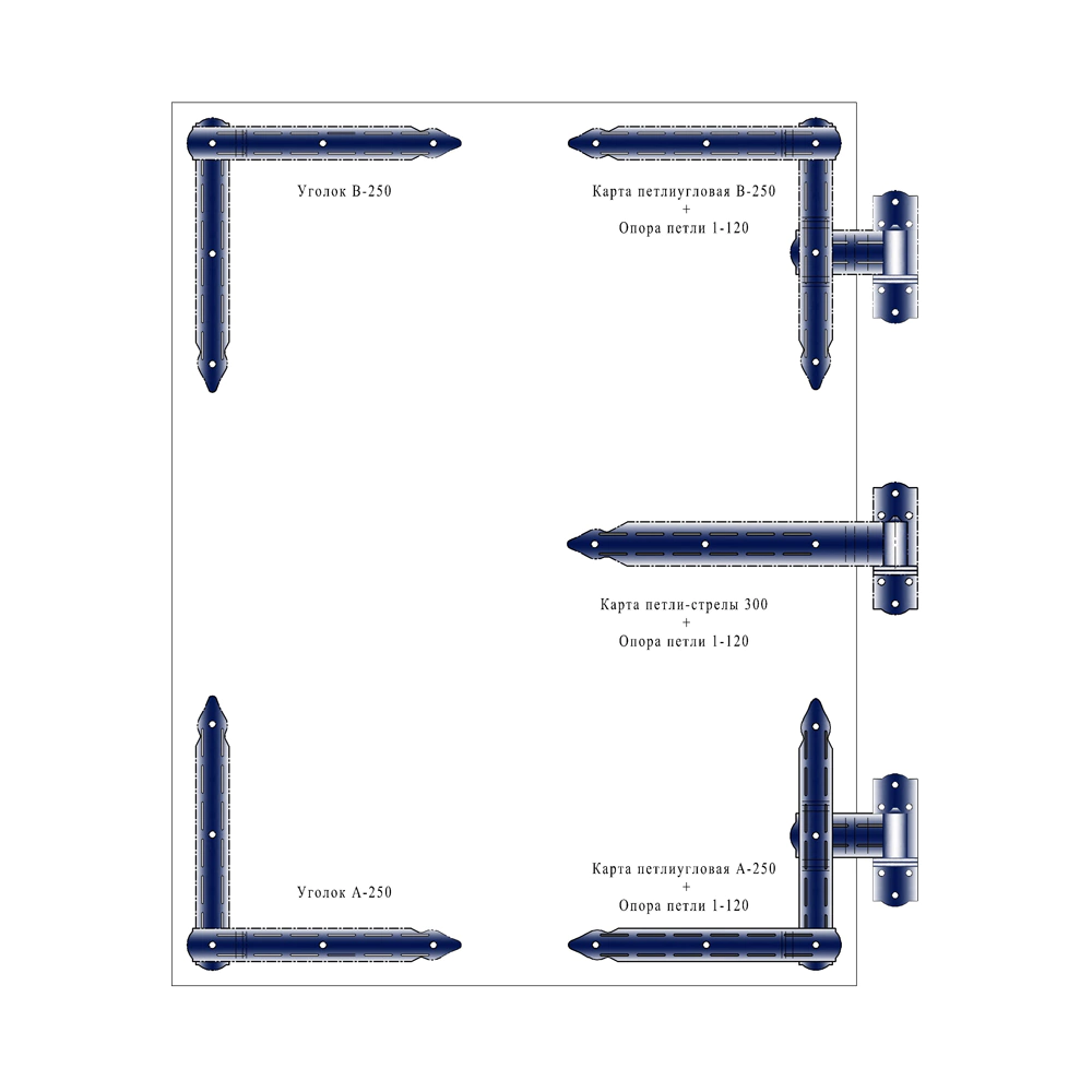 Уголок для калиток и ворот матовый А-250-SP NOEZ черный
