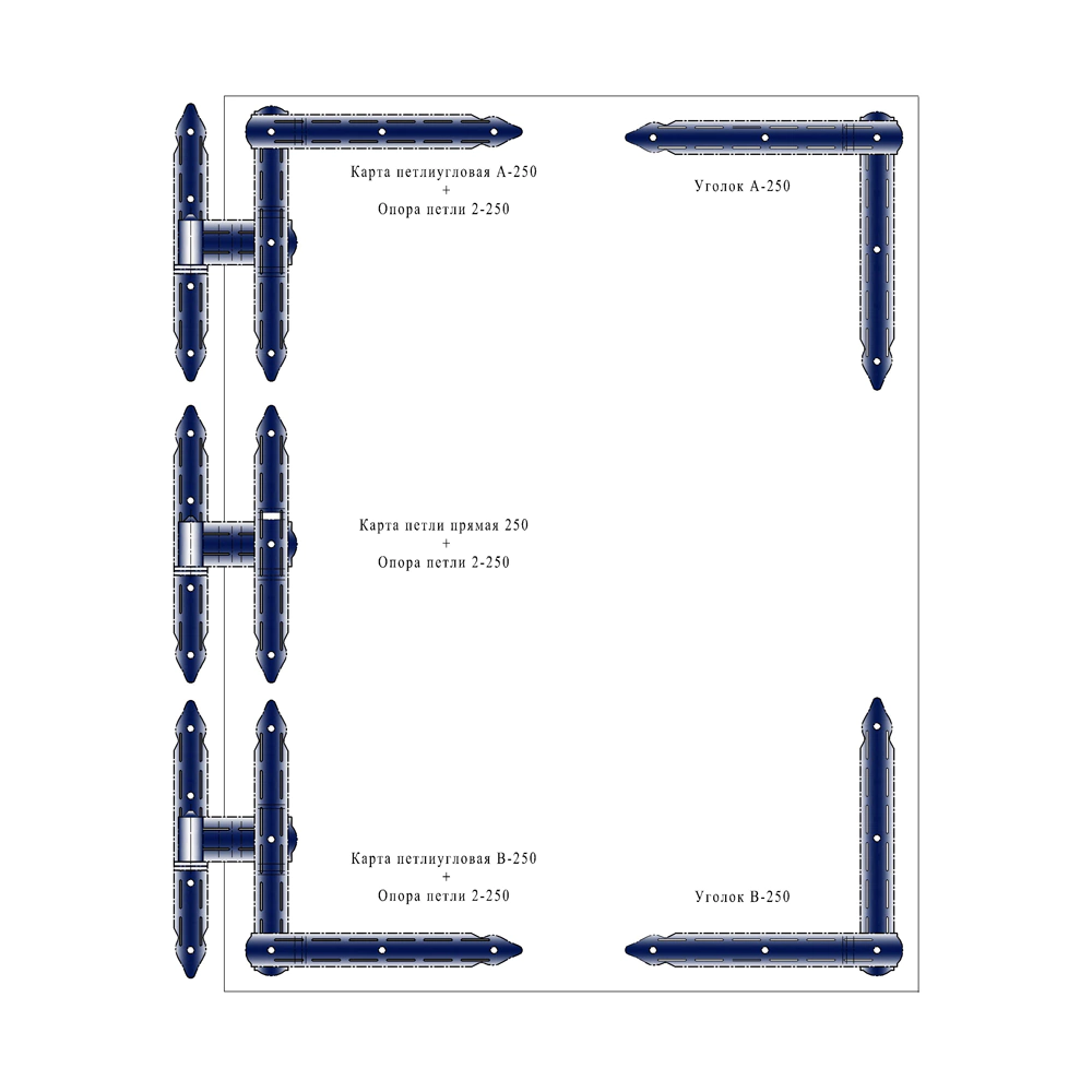 Уголок для калиток и ворот матовый А-250-SP NOEZ черный