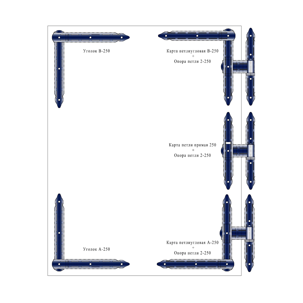 Уголок для калиток и ворот матовый А-250-SP NOEZ черный