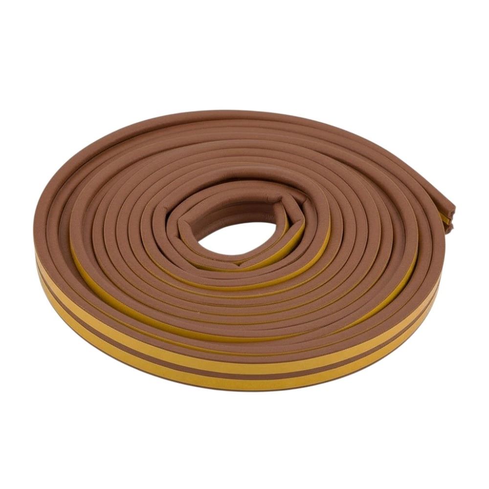 Уплотнитель самоклеящийся P-профиль для щелей 3-5 мм 6 м коричневый EPDM Sila