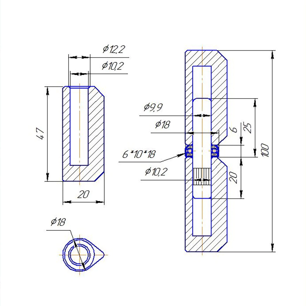 Петля под сварку 18х100 мм Капля