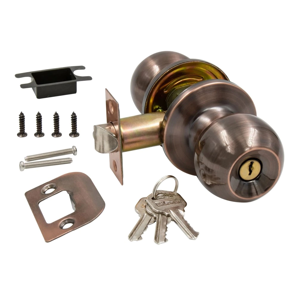 Комплект поворотных ручек с защелкой под ключ и заверткой Arsenal 607 AC ET медь